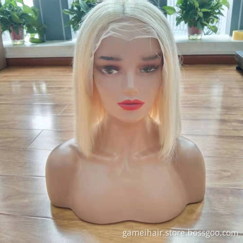 Wig Vendors 13X4 Lace Front Bob Wigs Human Hair Straight Blonde Bob 150 density  HD Transparent Lace Front Virgin Human Hair Wig